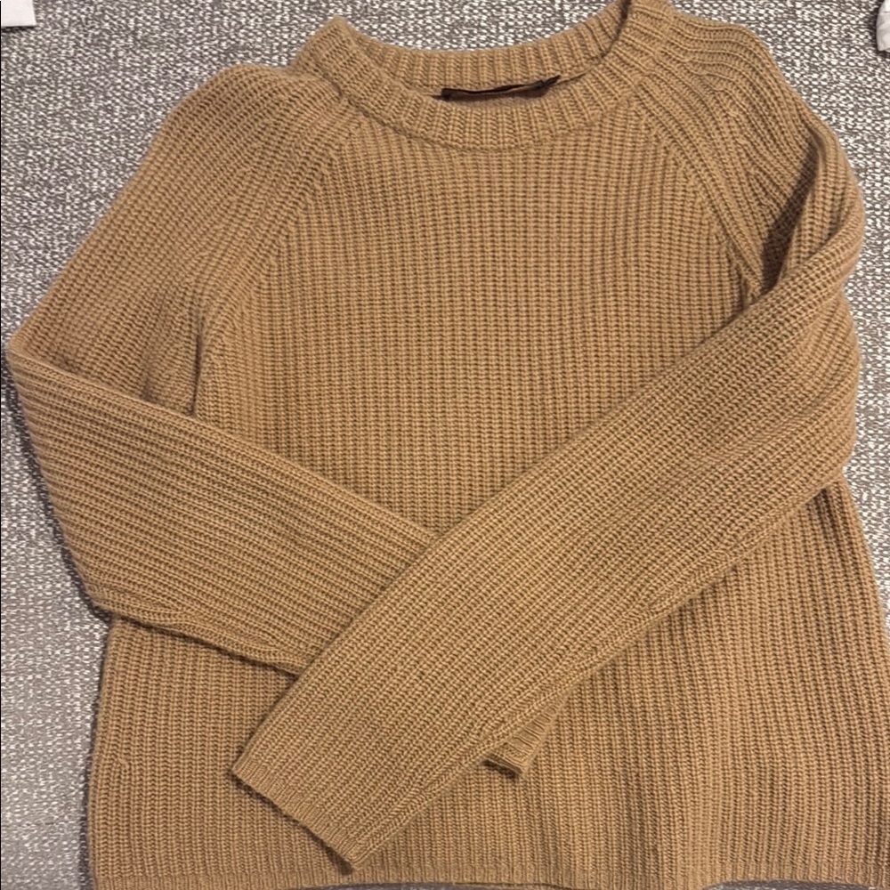 Jenni Kayne Camel Fisherman Cashmere Sweater